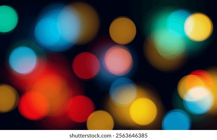 vector bokeh effect background with colorful light reflections