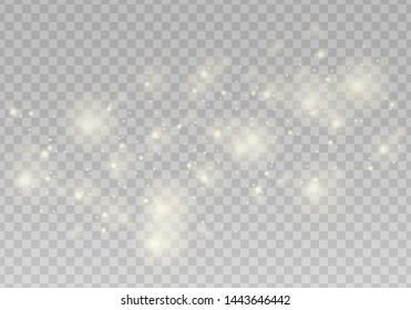 Efeito de luzes vetoriais bokeh. Brilhos isolados em um fundo transparente. Efeito de luz abstrato de Natal. As faíscas de poeira e as estrelas brilhantes brilham com um efeito de luz especial. Ilustração de luminárias