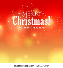 Vector bokeh Merry Christmas background. Defocused lights. Abstract blurred illustration.