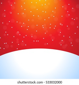 Vector bokeh snow and red background, concept of christmas and happy new year.