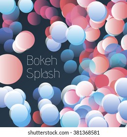 Vector bokeh splash of lights for party background.