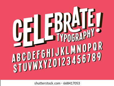 Vector of bold abstract font and alphabet