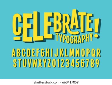 Vector of bold abstract font and alphabet