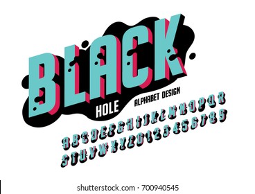 Vector of bold abstract font and alphabet