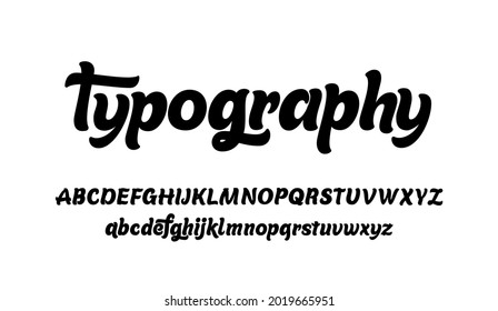 Vector Bold Alphabet. Lettering and Typography for Designs: Logo, Poster, Packaging, Invitation, etc. The modern cursive font in minimal and simple style isolated on white background.