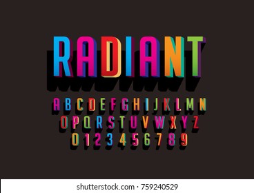 Vector of bold colorful font and alphabet Vector of bold colorful font and alphabet