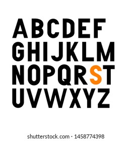 Vector bold condensed grotesque font. Uppercase letters only