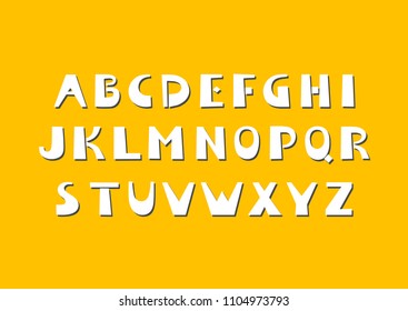 Vector bold cut out alphabet. Uppercase letters.