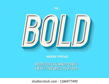Vector bold font modern typography sans serif 3d style for book, promotion, poster, decoration, t shirt, sale banner, printing on fabric. Cool alphabet. Trendy typeface. 10 eps
