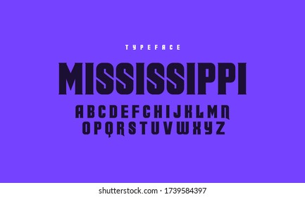 Vector bold font modern typography for decoration, logo, party poster, t shirt, book, card, sale banner, printing on fabric, stamp. Cool alphabet. Trendy typeface.