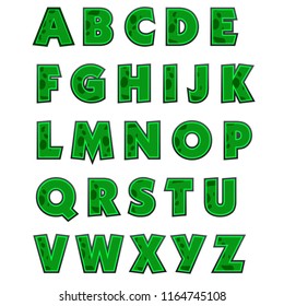 Vector of bold funny font and alphabet