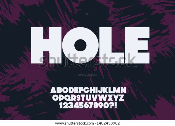 Vektor Fett Loch Schriftart Moderne Typografie Fur Dekoration Stock Vektorgrafik Lizenzfrei