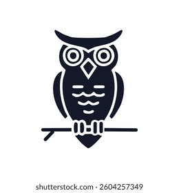 Vector Bold and Iconic Owl Silhouette with Contrasting Elements and Clean Lines in a Sleek Graphic Art Style