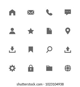 vector bold icons for website set grey on white background