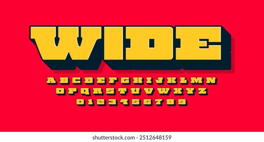 Vetor de negrito com fonte moderna e alfanumérico