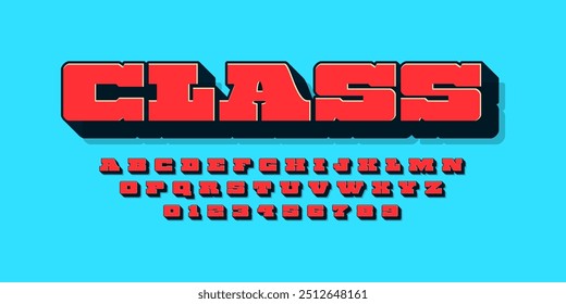 Vector of bold modern font and alphabe