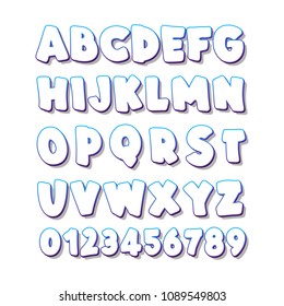 Vector of bold modern font and alphabet