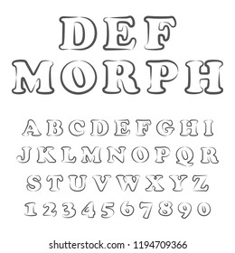Vector of bold modern font and alphabet