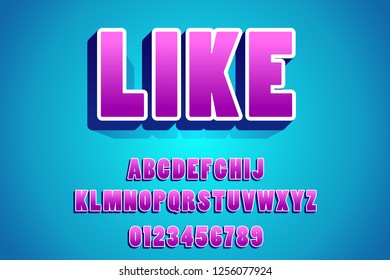 Vector of bold modern font and alphabet, typeface, letters and numbers, typography.