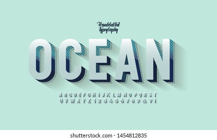 Vector of bold modern font and alphabet