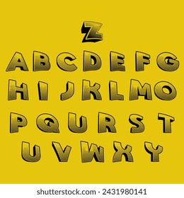 Vector of bold modern font and alphabet