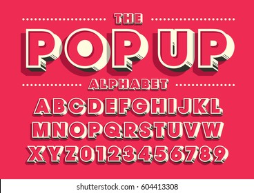 Vector of bold modern font and alphabet