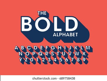 Vector of bold modern font and alphabet