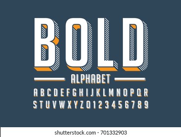 Vector of bold modern font and alphabet - Shutterstock ID 701332903