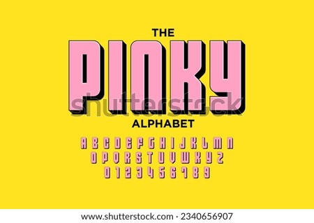 Vector of bold modern font and alphabet 