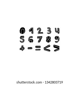 Vector bold Numbers collection. Paper cut mathematics shapes. Vector set. 
Ideal for kids nursery, wall art, textile design and DIY.