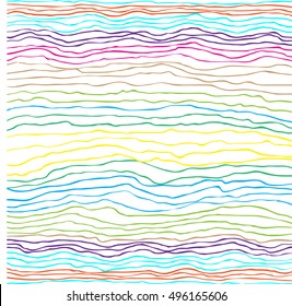 Vector bold plaid pattern with thin brushstrokes and thin stripes hand painted in bright red, green, blue colors. Dynamic striped print texture for fall winter retro fashion and sportswear