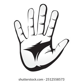 A vector of a bold STOP _ Please Stop hand symbol ideal for signs, branding, or custom T-shirt designs. Easily editable for various creative and promotional uses.