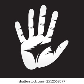 A vector of a bold STOP _ Please Stop hand symbol ideal for signs, branding, or custom T-shirt designs. Easily editable for various creative and promotional uses.