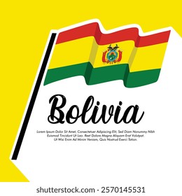 Vector Bolivia flag banner Bolivia flag Vector illustration design Bolivia independence day banner design 