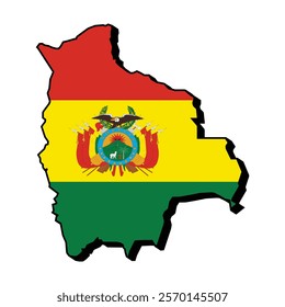 Vector Bolivia flag or map banner Bolivia flag with white background Vector illustration design Bolivia independence day banner design 