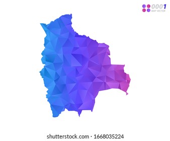 Vector Bolivia cartografiar mosaico triángulo de polígono colorido con fondo blanco. degradado de estilo.