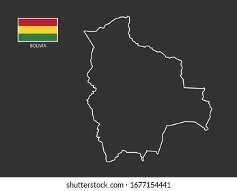 vector Bolivia map thin line style.