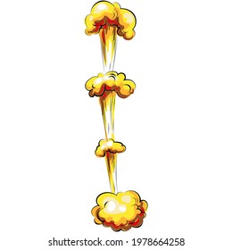 Vector bomb blast with fire and smoke explosion effect