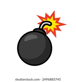 Vector bomba de dibujos animados de fondo blanco