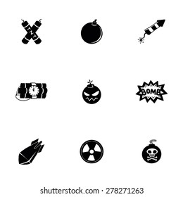 Vector Bomb icon set on white background