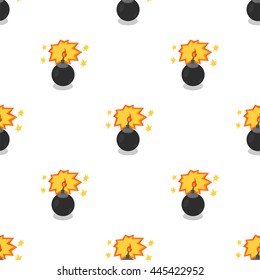Vector Bomb Isolated on White Background. Weapon Seamless Pattern