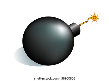 vector bomb isolated on white bg