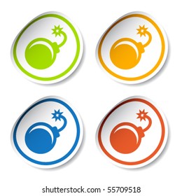 pegatinas de bombas vectoriales