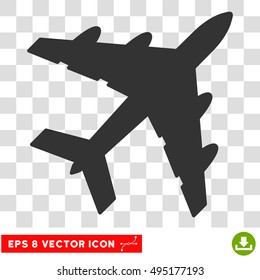 Vector Bomber EPS vector pictograph. Illustration style is flat iconic gray symbol on a transparent background.