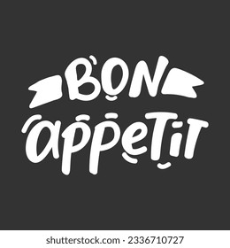 Vector Bon Appetit lettering. Food lettering. Calligraphic text.
