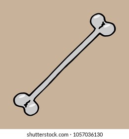 Vector of a bone. Hand drawn bone. Part of the skeleton. 