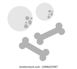 huesos de Vector y luna llena para halloween