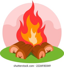 vector bonfire design element red