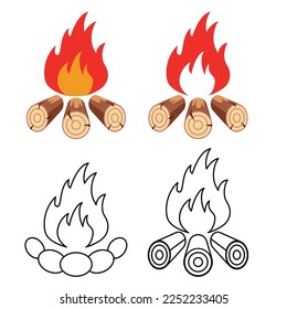 icono de fogata aislado en fondo blanco.