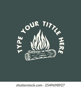 Vector bonfire Logo Illustration Hand Drawing